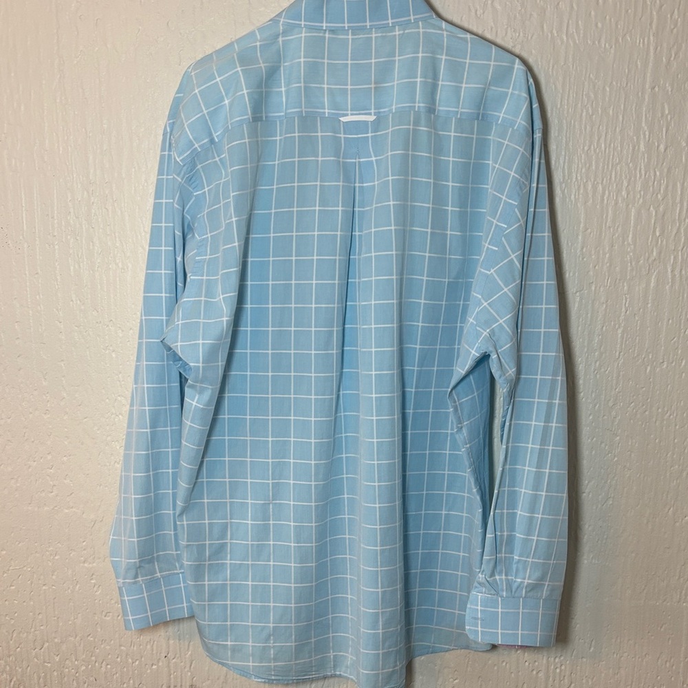 Mine Light Blue Plaid Button Down Long Sleeve Men's Shirt Size XL - Picture 13 of 16